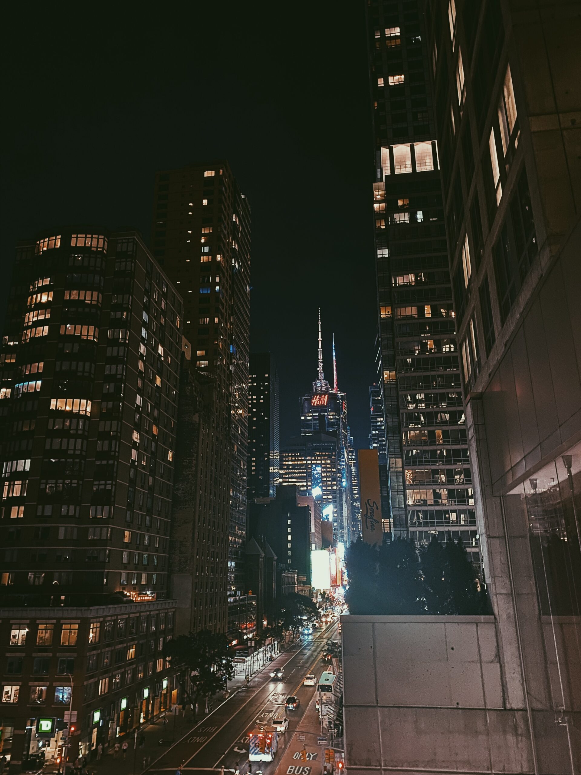 new york at night time 